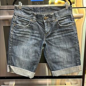 LONDONJEAN Blue Distressed Jean Shorts